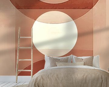 Abstracte Pastel Vormen Monochroom Terracotta