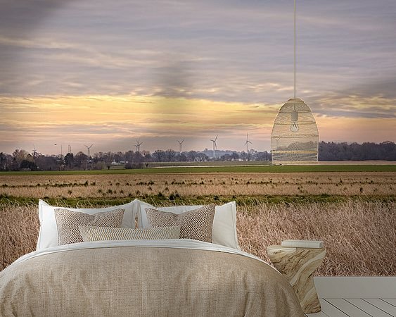 Voorbeeld van het werk in een kamer