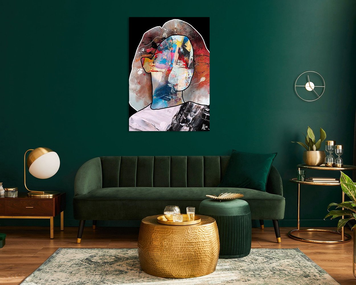 Voorbeeld van het werk in een kamer
