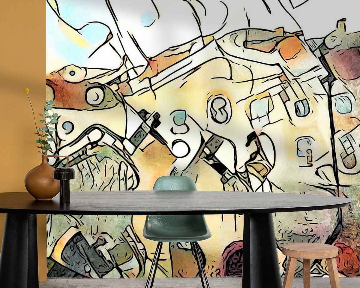 Voorbeeld van het werk in een kamer