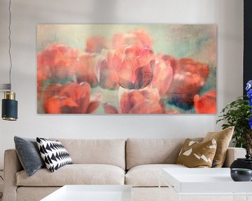 Rode Tulpen Panorama van Claudia Moeckel