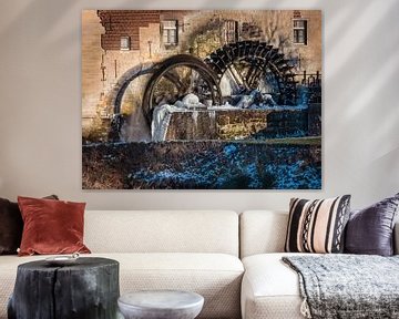 paddle wheels of the water mill in Wijlre by Rob Boon