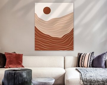 Woestijn landschap met de zon van Studio Miloa