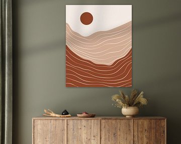 Wüstenlandschaft mit Sonne von Studio Miloa