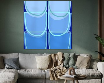 Water Blauwe Abstractie van Mad Dog Art