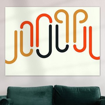 Nordic retro geometry ocher beige by Mad Dog Art