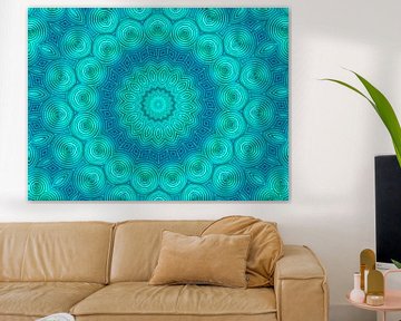 Petrol Retronade (Retro Mandala in Petrol) by Caroline Lichthart