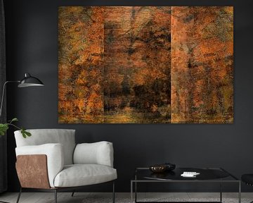Rust - Abstrakte Tafel der schön gefärbten Oxidation von Marianne van der Zee
