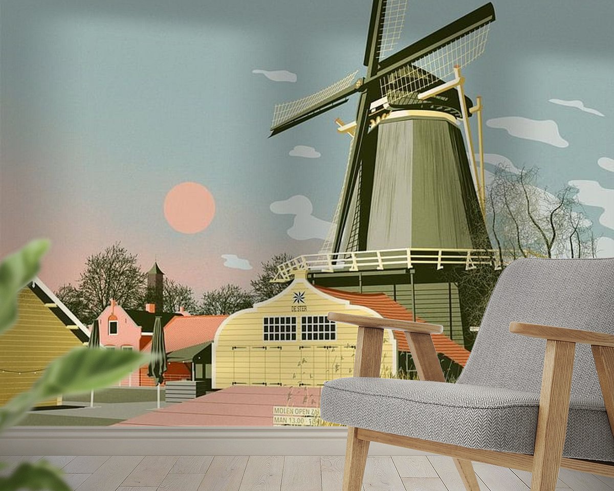 Voorbeeld van het werk in een kamer