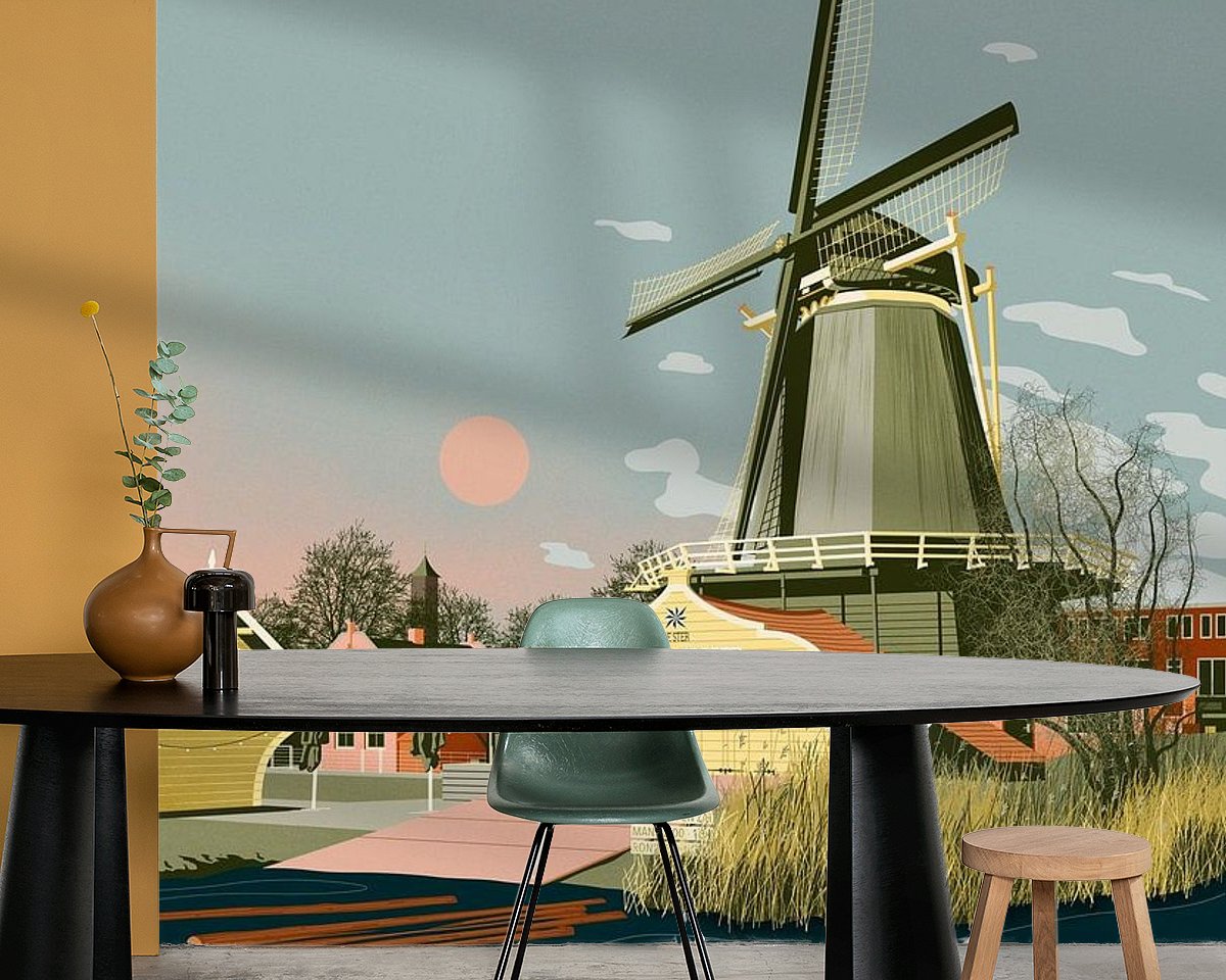 Voorbeeld van het werk in een kamer