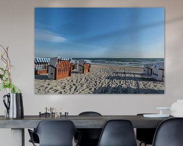 Strandkörben am Strand in Binz auf Rügen