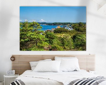 View over Merdø island in front of Arendal town in Norway