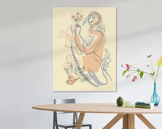 Voorbeeld van het werk in een kamer