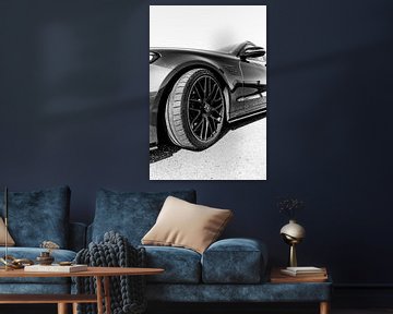 Mercedes-Benz C63 S AMG Zwart Wit van MPhotographer