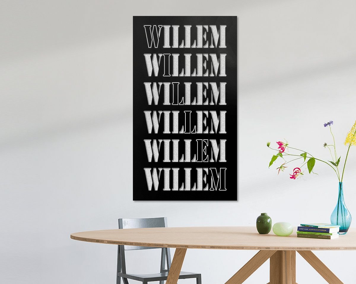 Voorbeeld van het werk in een kamer
