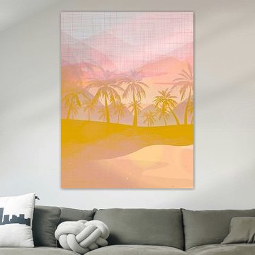 Zonsopgang met palmbomen van FRESH Fine Art