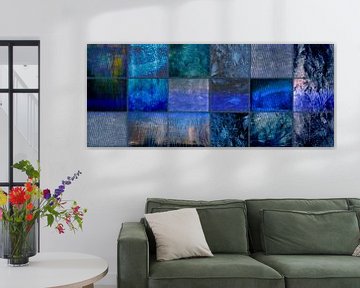 Panorama blauw, collage van Rietje Bulthuis