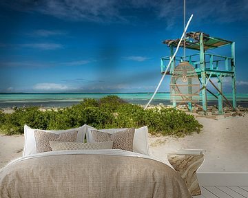 Strand op het eiland Bonair in het Caribisch gebied. van Voss Fine Art Fotografie