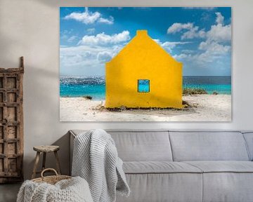 Strandhütte auf der Insel Bonair in der Karibik. 
