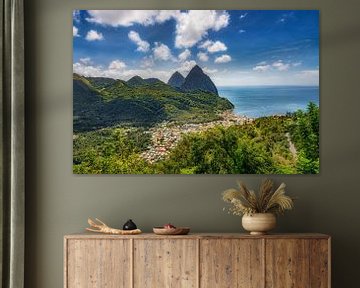 Pitons op het eiland Saint Lucia in het Caribisch gebied. van Voss Fine Art Fotografie