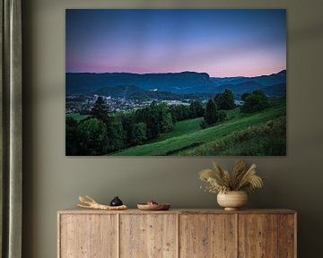 Coucher de soleil dans les gorges de Vintgar en Slovénie sur Nicole Geerinck