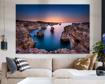 Kustlandschap in de Algarve in Portugal. van Voss Fine Art Fotografie