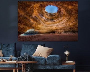 Bengali cave with beach in Algarve. by Voss photography