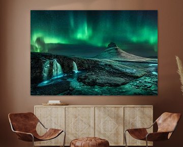 Aurora Borealis in IJsland. van Voss Fine Art Fotografie