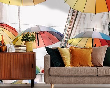 Regenboog Paraplu's in Lissabon