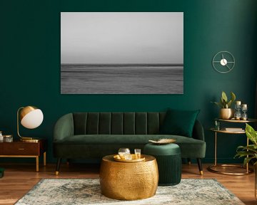 Côte zélandaise Renesse Watergat | Photographie de plage noir et blanc sur Studio Stoks