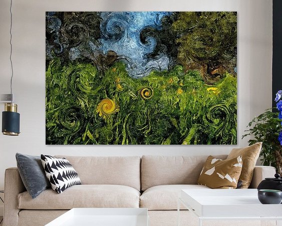 Voorbeeld van het werk in een kamer