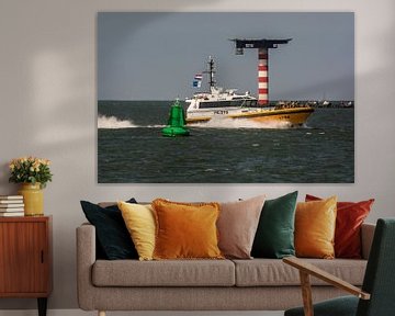 Loodsboot onderweg van op de Nieuwe Waterweg van scheepskijkerhavenfotografie