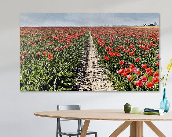 Voorbeeld van het werk in een kamer