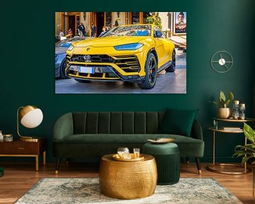 Yellow Lamborghini urus by Ivo de Rooij