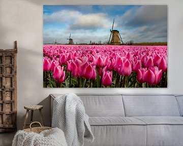 Tulpen in Holland, bollenvelden Nederland. van Gert Hilbink
