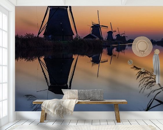 Voorbeeld van het werk in een kamer