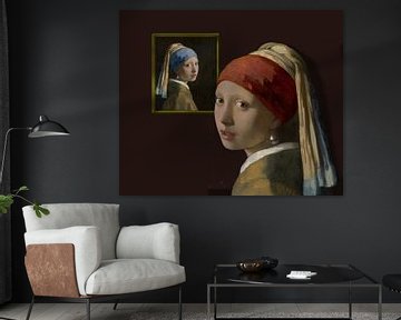 Girl with a Pearl Earring - in the museum by Digital Art Studio