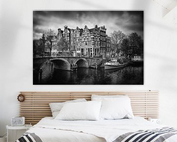 I LOVE AMSTERDAM! Papiermolensluis Zwart Wit van marlika art