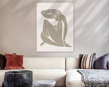 Vrouwelijk naakt geïnspireerd door Henri Matisse van Mad Dog Art