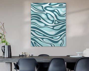 Abstracte vloeiende blauw zee water van Studio Miloa