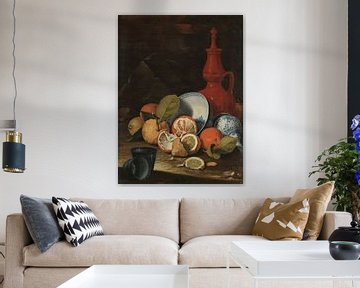 Stilleven met fruit en porselein, Cristoforo Munari