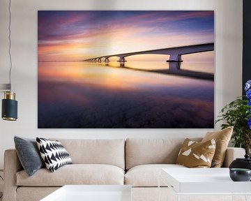 Zeeland-Brücke bei Sonnenaufgang