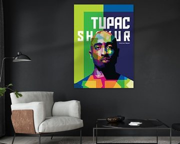 Tupac Shakur in Wedha's Pop Art Portrait (WPAP) von Dico Hendry