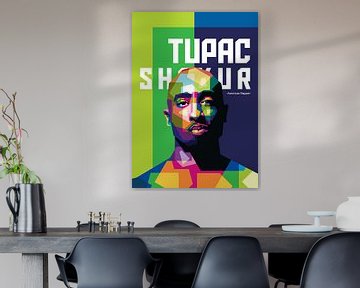 Tupac Shakur in Wedha's Pop Art Portret (WPAP) van Dico Hendry