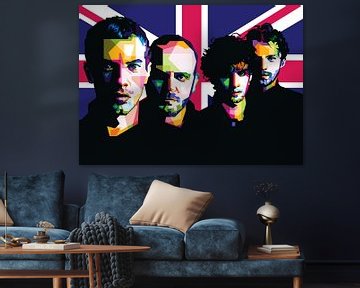 Coldplay in Wedha's Pop Art Portret (WPAP) van Dico Hendry