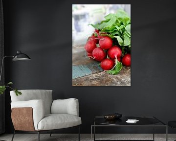 Radishes on a board by Eric van der Gijp