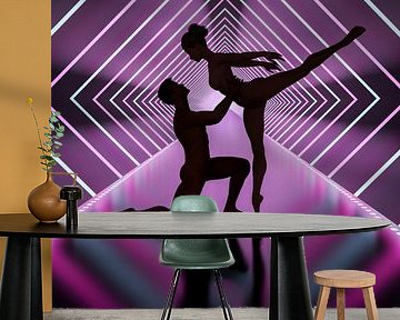 Samen, een dans bij neon licht