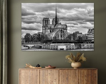 Notre-Dame de Paris en noir et blanc sur Chihong
