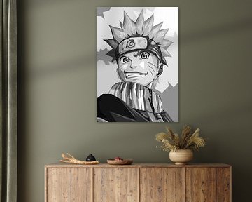 Naruto Uzumaki in grijstinten van Dico Hendry