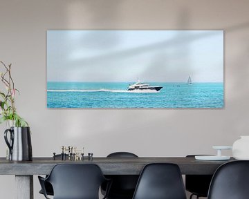 a motor yacht is in a hurry by Werner Lehmann
